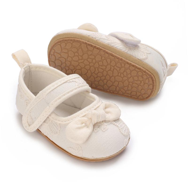 Cute White Lace Baby Girl Princess Shoes Baby Moccasins Moccs Shoes Bow Fringe Rubber Soled Non-slip Footwear Crib Shoes