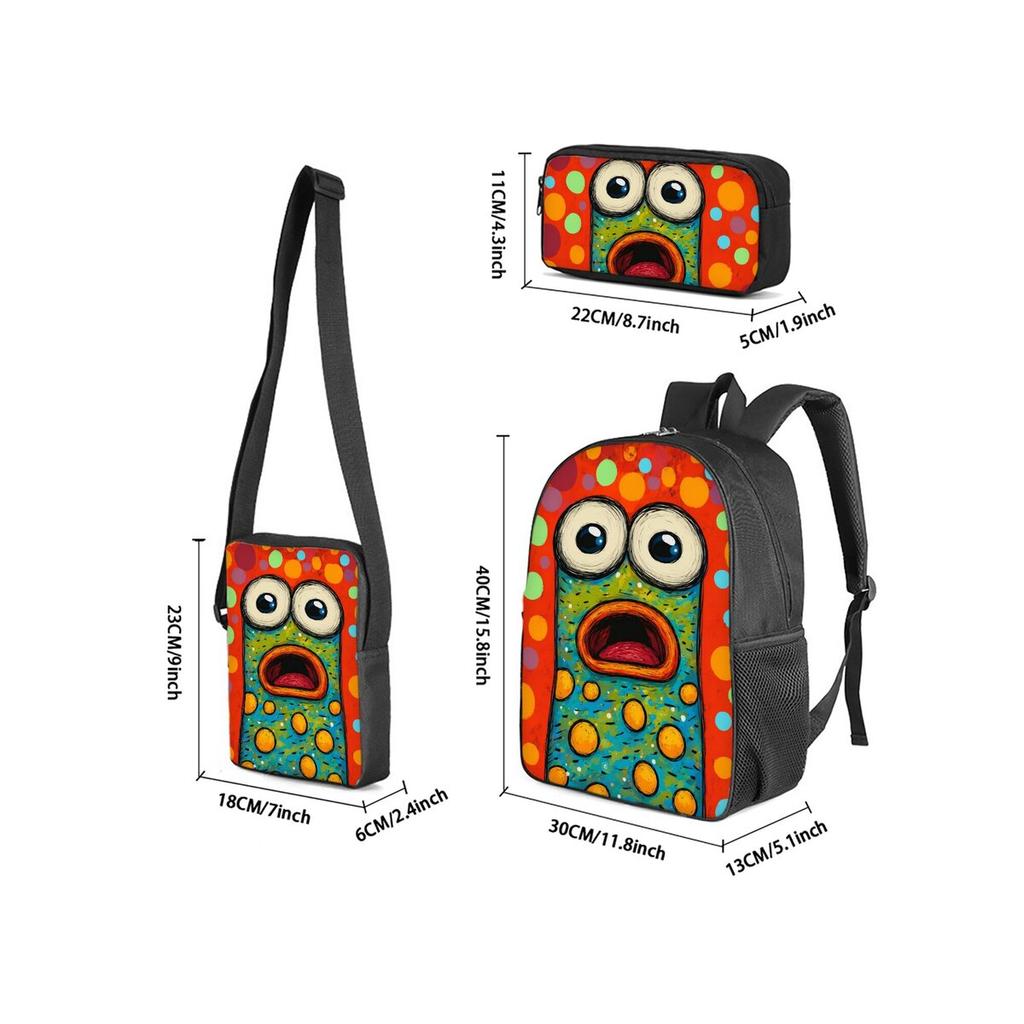 Bow Print Single Layer Rucksack Minimalist Style for Boys/Girls Children Best Gifts 2D Flat Animated Schoolbags
