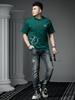 Ozhouzhan Trendy Brand Bronzing Hot Drilling Men's Short Sleeve T-shirt 2025 Summer New Half Sleeve Top Loose T-shirt