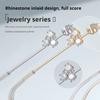 1PC New Fashion Elegant Women's Rimless Glasses Ultra Light Retro Trendy Diamond Inlaid Personalized Alloy Eyeglasses Frame