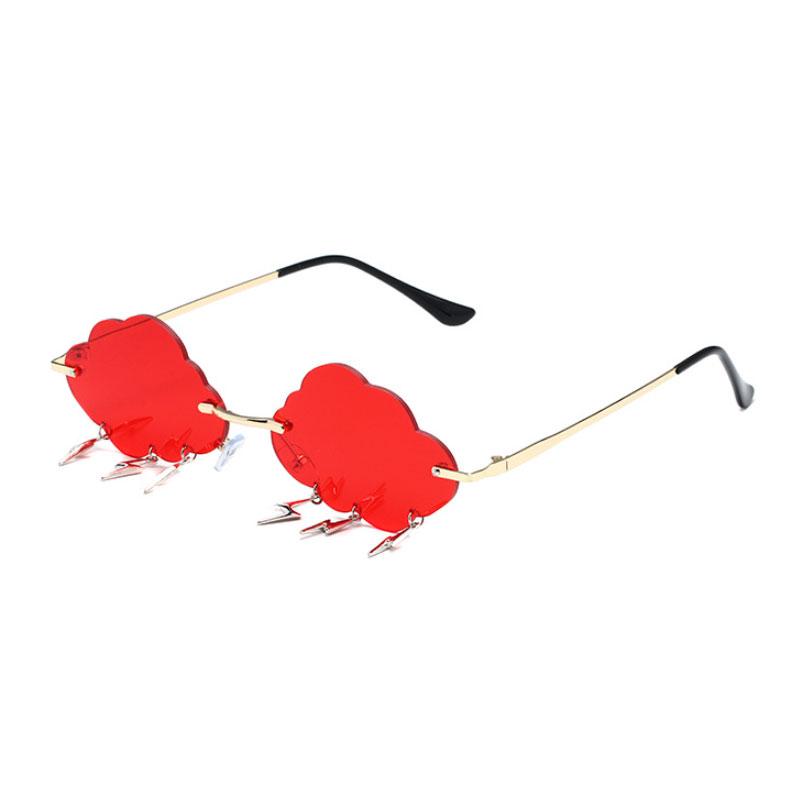 Vintage Clouds Tassel Ladies Sunglasses Steampunk Rimless UV400 Women's Fashion Shades