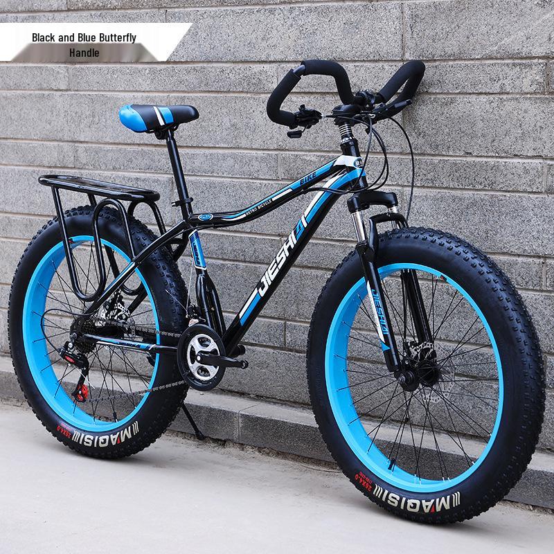 Men's Off-Road Fat Tire Snow & Mountain Bike - Variable Speed, Shock Absorbing, Wide Tires for Beach and Trail