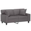 Vidaxl 2-Seater Sofa With Cushions, Gray, 120 Cm, Faux Leather