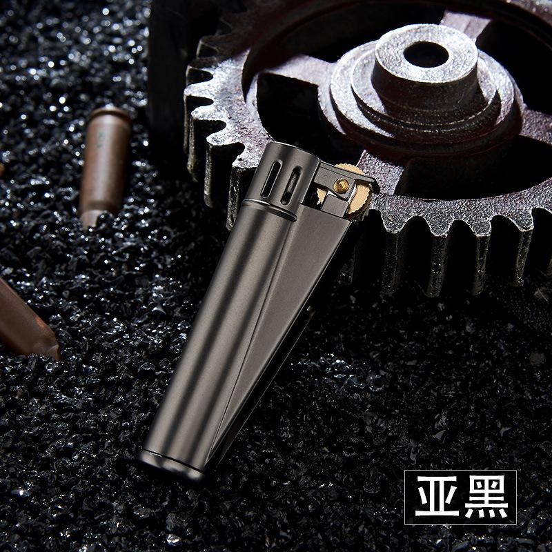 Vintage Cotton Oil Lighter Old-fashioned Classic Metal Windproof Grinding Wheel Flint Lighter Men's Gift Cigarette Accessories