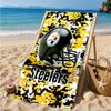 Telo Mare con Logo Pittsburgh Steelers, Asciugatura Rapida, Facile da Curare, Adatto sia per il Fitness che per le Vacanze al Mare, Essenziale Sportivo