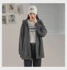 Women’s Loose Fit Hooded Cardigan - Early Autumn Zipper Sweater, Trendy Korean Style for Students.