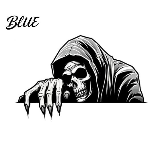 Outdoor Durable Stickers Halloween Skeleton Car Sticker Peeking Decal for Window Bumper Waterproof Vinyl Horror Skull Wall Laptop Decoration Modding