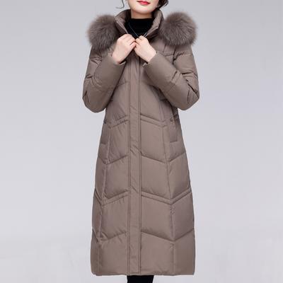 Real Fur Collar Winter Long Down Coats for Women Vintage Plus Size Parkas Hooded Elegant Thick Warm White Duck Down Jacket Woman Outerwears