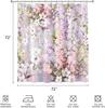 Purple Cute Floral Shower Curtain Color Pink Flower Fabric Bathroom Shower Curtain, Watercolor Cloth Shower Curtain