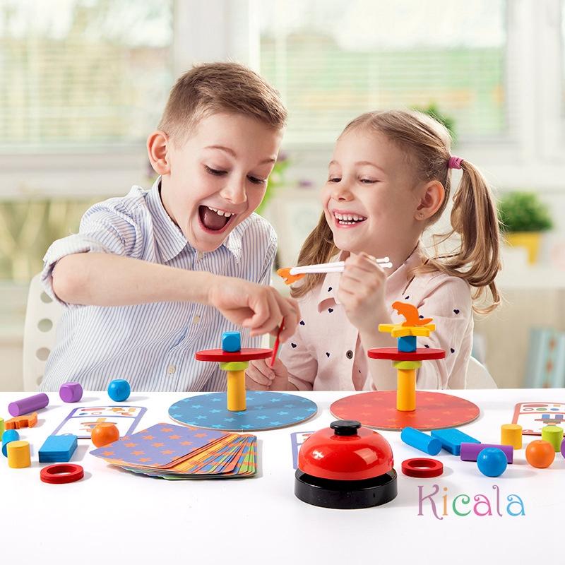 Montessori Game Wooden Board Game Tangle Puzzle Game for Two Players Hand-Eye Coordination with Chopsticks Balance Challenge Gif