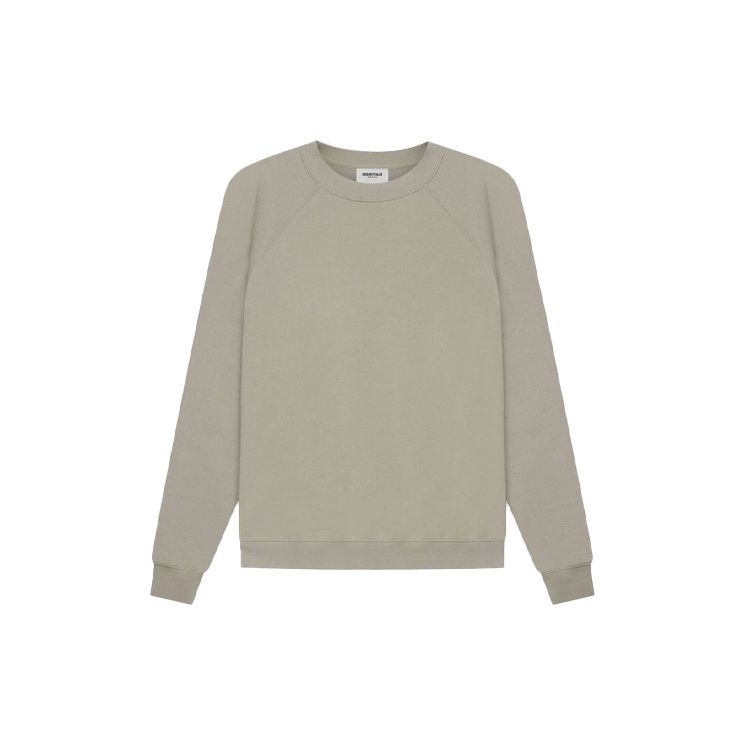 Fear of God Essentials Fleece Crewneck Sweatshirt With Logo Print Unisex Sweatshirt Moss FOG-SS21-580