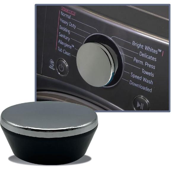 AEZ73913401 Knob Assembly Fits washers and dryers Chrome