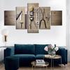 5 Stuks Mode Barbershop Posters Moderne Wandkunst Canvas Schilderijen Haarstyling Schilderijen Woondecoratie voor Woonkamer GEEN LIJST