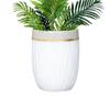 Large Light Luxury Ceramic Flower Pot for Floor or Table, XL Diameter, Album Style for Green Plants & Silk Flowers