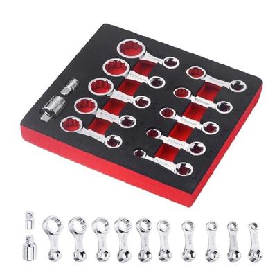 12Pcs Torque Adapter Set for Narrow Areas SAE 12-Point Box End Torque Adapter 3/8'' Drive