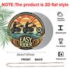 2D Flat Aluminum Retro Easy Rider Motorcycle Metal Sign - Vintage Biker Wall Decor for Man Cave Garage Bar, Round Hanging Ornament - Unique Motorbike