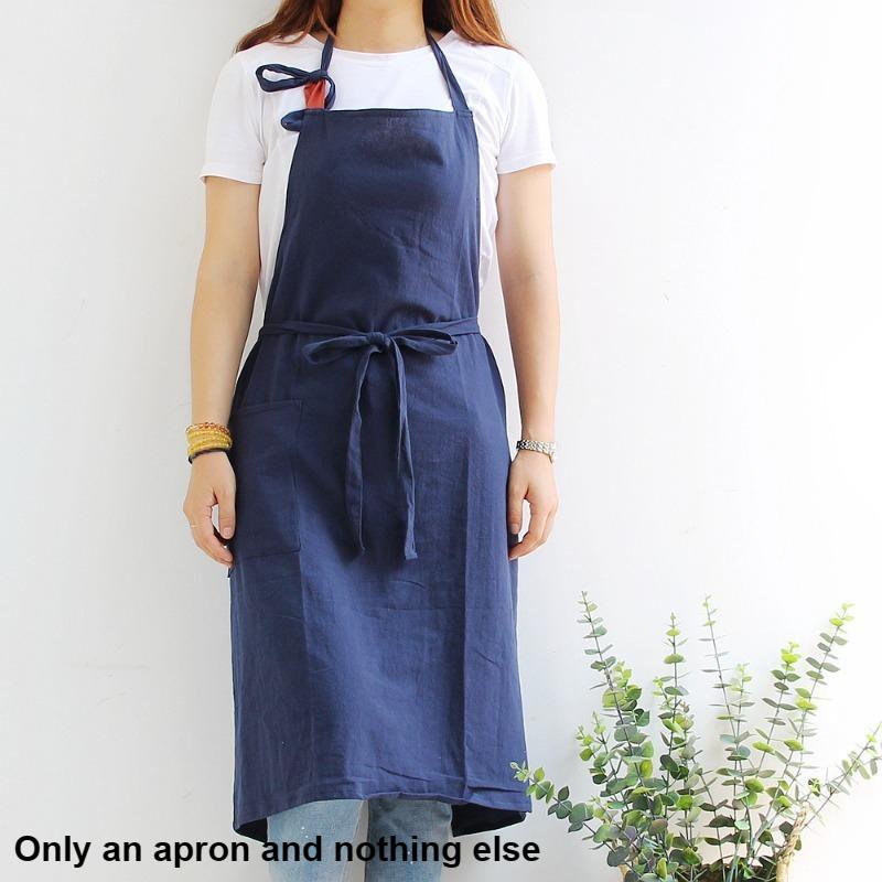 1pcs Cotton Apron with Pocket Adjustable Strap for Baking Florist Nail Art Shop Kitchen Home Workwear
