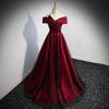 Chorus Costume Competition Dress Women's Blue Shoulder 1011 Fashion Temperament Elegant Evening Dress Summer