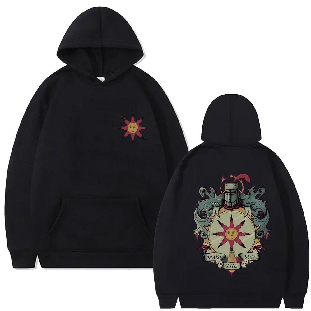 Game Dark Souls Church of The Sun Graphic Hoodie Men Women Fashion Gothic Rock Streetwear Men's Oversized Hoodies