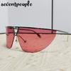 Sports Steampunk Shield Sunglasses Women Men  Luxury Brand Design Y2K Punk Goggle Sun Glasses For Male Semi-Rimless Eyewear