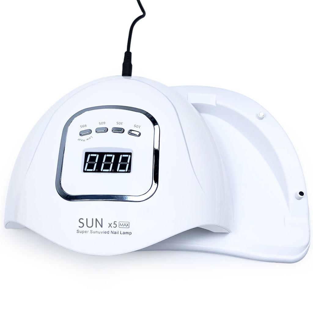 Retoo X5 MAX 80W UV LED Nail Lamp with 45 Dual Light Source Beads, Motion Sensor & LCD Display, Detachable Base, Timer, White