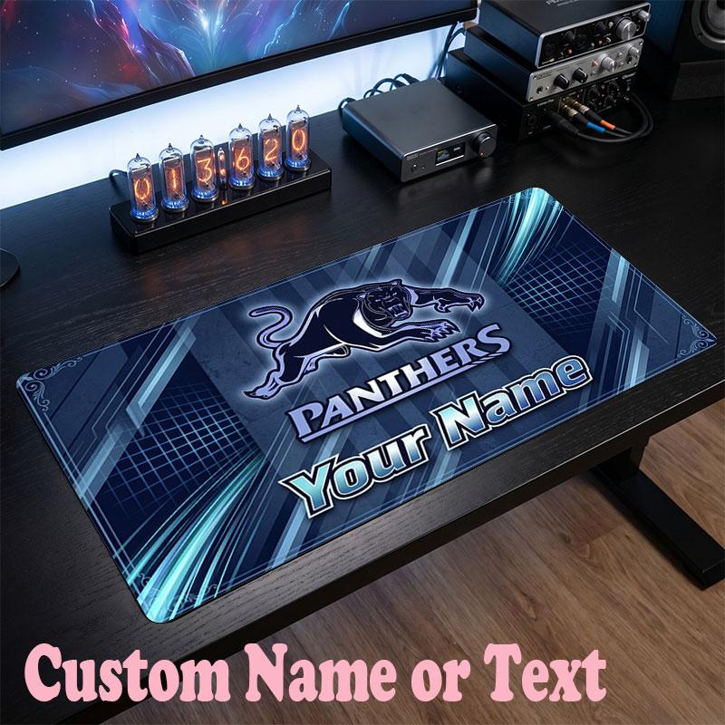 Penrith Panthers Customized Name Text Mouse Pad, Large Desk Mouse Mat Personalized Home Office Present