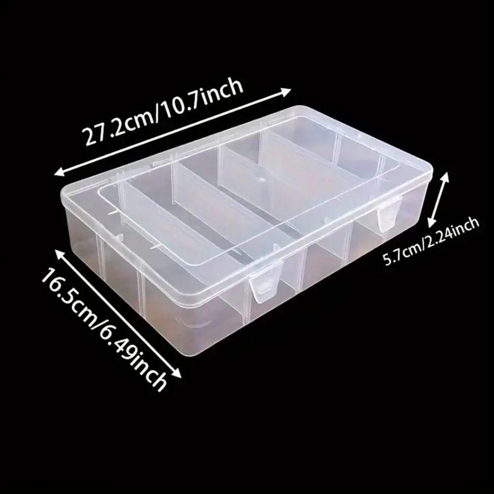 Transparent Tool Storage Box Adjustable Dividers Rectangular Shape Tool Organizer Box Secure Latch Portable