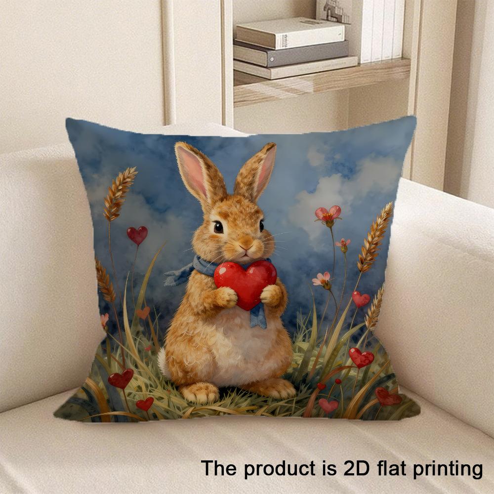 1pc Adorable 2D Flat Printed Pet & Animal Patterned Pillowcases Sofa cushion cover home bedroom room decoration