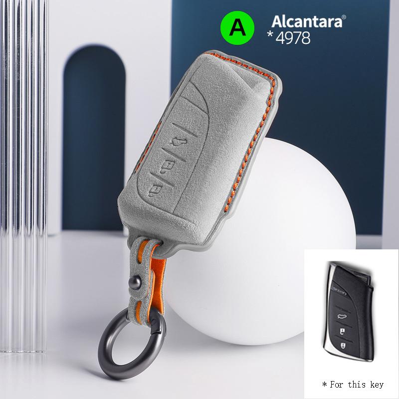 Interior Mouldings Alcantara For Lexus ES200 300H RX UX260 Car Key Case Accessories Keychain Suede Cover Shell Keychain Styling