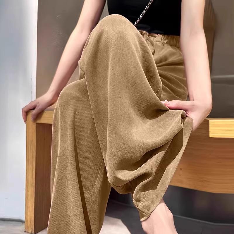

2025 Summer Women s High Waist Draping Wide Leg Casual Pants 3XL (135-145 lbs)