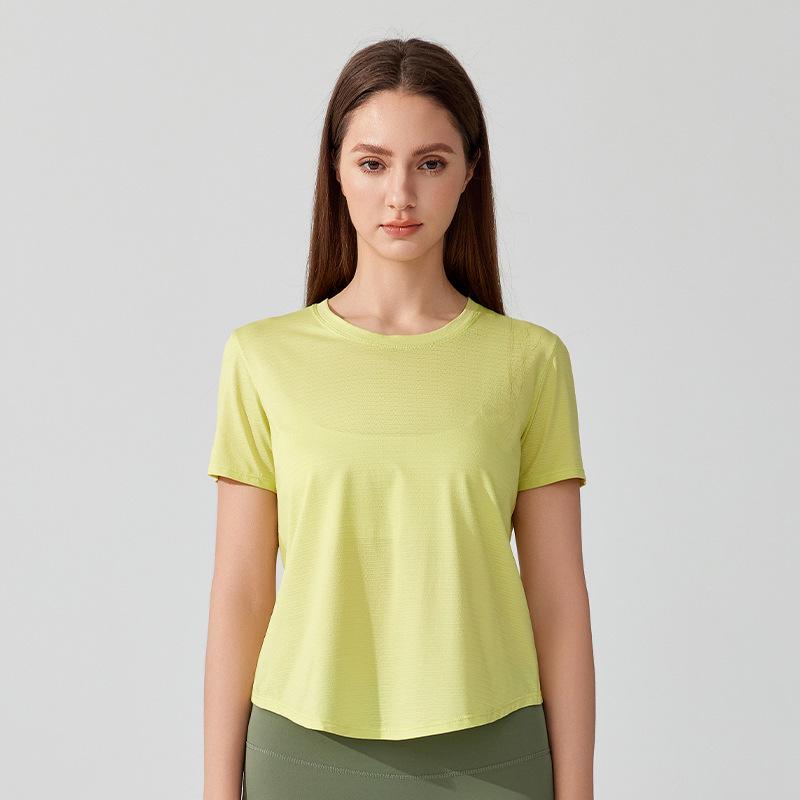 Women's Cross-Border Yoga T-Shirt - Lightweight, Breathable, Short Sleeve, Hollow Back, Perfect for Dance, Fitness, Running.