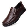 Men's Summer Loafers Shoes Genuine Leather Soft Man Casual Slip-on Cutout Shoes Cowhide Summer Loafers