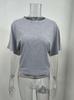 2025 European Batwing Sleeve Round Neck T-shirt – Women's Loose Summer Solid Color Top