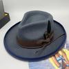 Elegant Feather Homburg Wool Styling Hat with Wide Brimmed Flat Hat Wide Brimmed Western Hat for Casual Wear