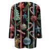 Women's Fashion Casual Round Neck Three-quarter Sleeve Christmas Print T-shirt Top