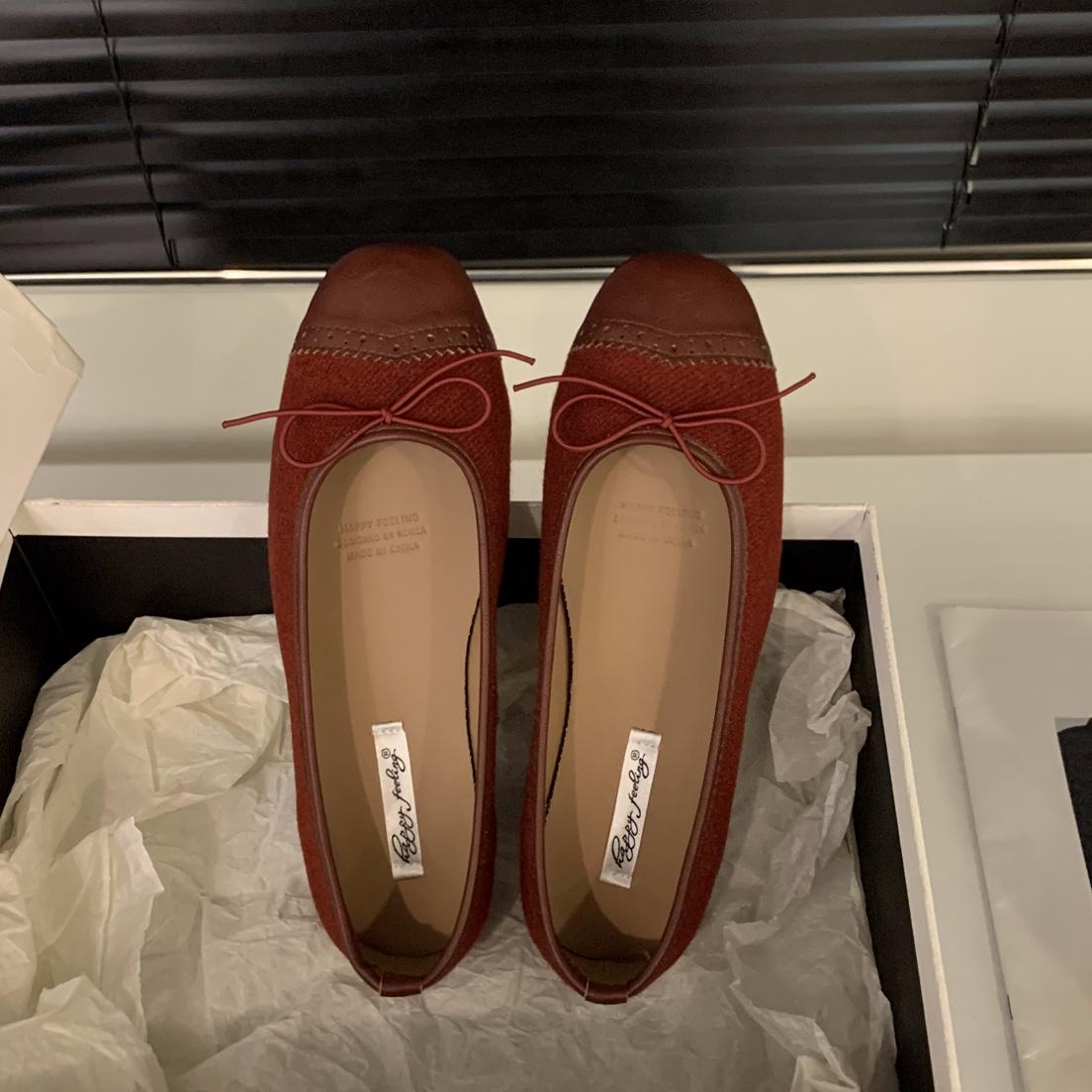 

Мода Bailamos 2025 Женские балетки с квадратным носком, мокасины на толстом каблуке, плоские балетки, туфли с мелким вырезом, повседневные уличные слипоны 40 красный