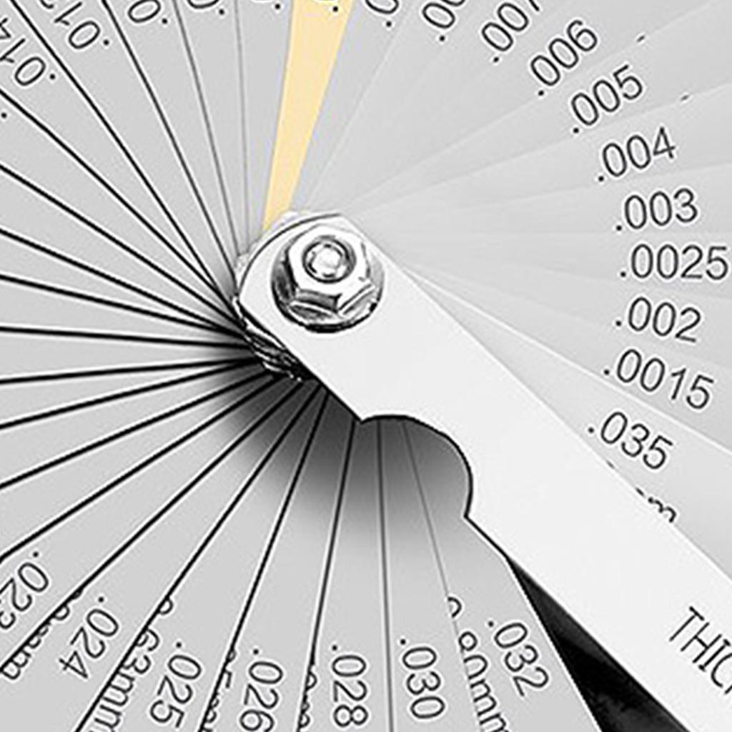 Feeler Gauge Brass 32 Blade mm Inch Stainless Steel Accurate Foldable Widely Used Blade Gauge for Wo