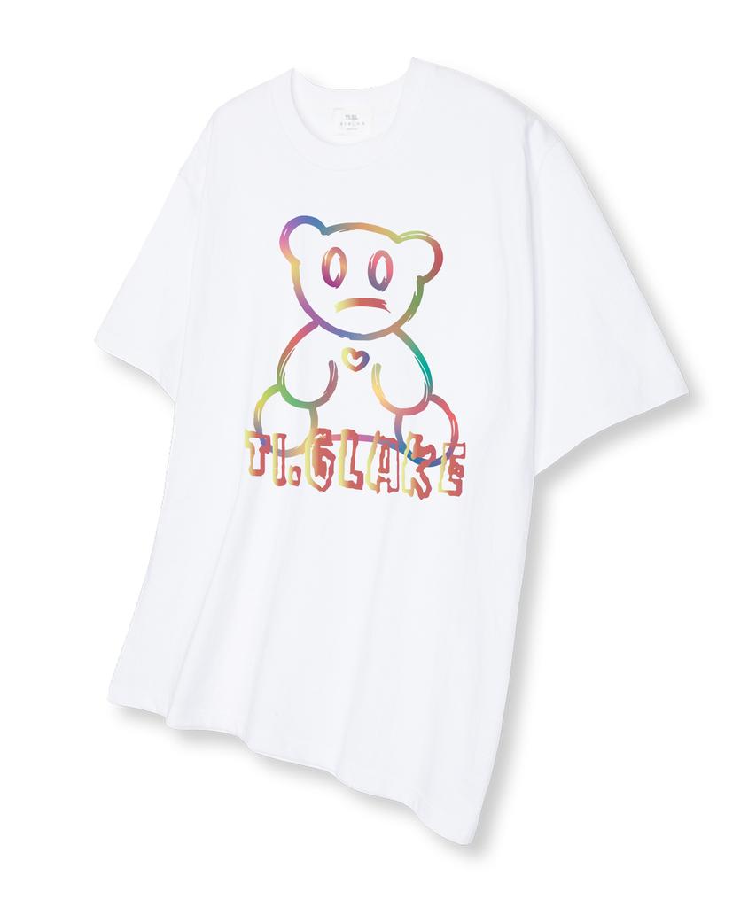 TI.GLAKE Rainbow Bear Short Sleeve T-Shirt White