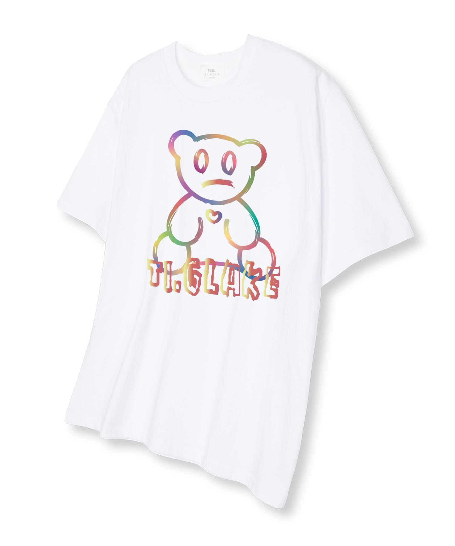 Tee Glake Rainbow Bear Short Sleeve T-Shirt White L