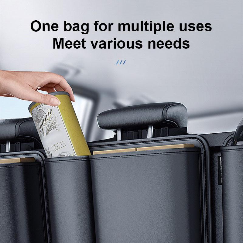 SEAMETAL Sac de Rangement en Similicuir pour Coffre de Voiture Détachable Pochette de Dossier de Siège Auto Suspendue Organisateurs pour Jeeps SUV Vans