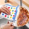 Polka Dot Rag Dishcloth, Hand Towel with Lanyard, Small Square Towel, Kitchen Rag, Coral Fleece Multi-functional Scouring Cloth