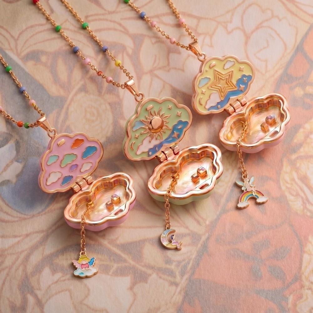 Interesting Design Jewelry Pendant Cute Cloud Opening Box Necklace Phase Box Necklace for Women