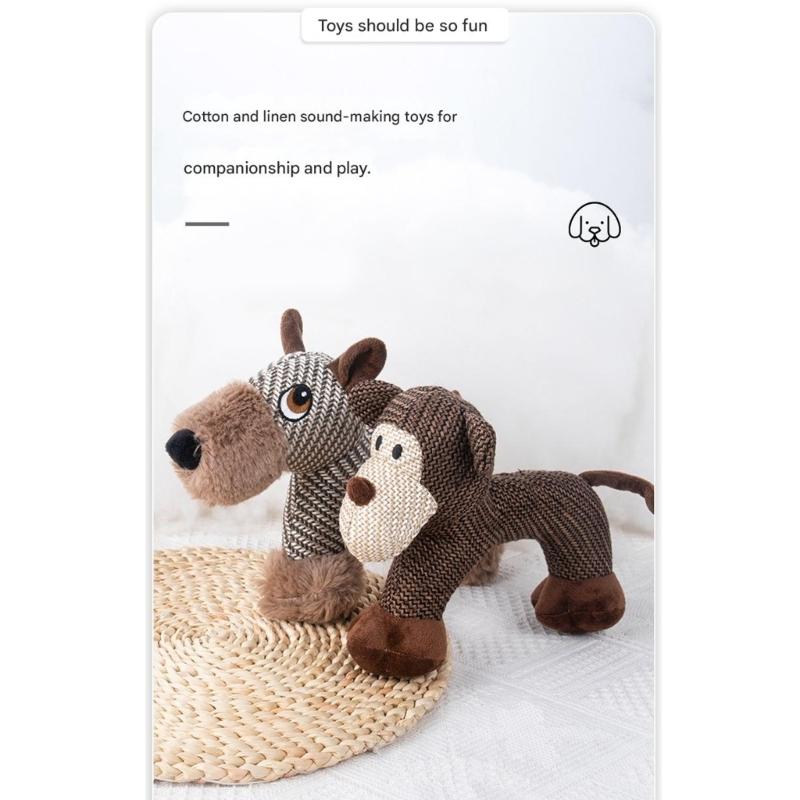Fun Animal Shape Squeaky Toy For Dog Chewing and Tugging Entertainment Activity Teething Toy for Aggressive Chewers