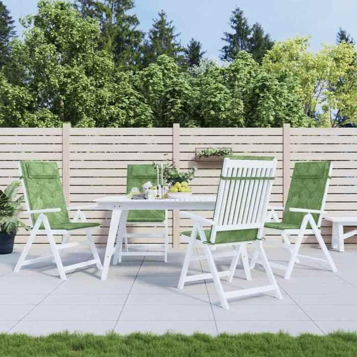 VidaXL High Back Chair Cushions Set of 4 Leaf Pattern, Cushion, Chair Cushion, Seat Cushion 361932