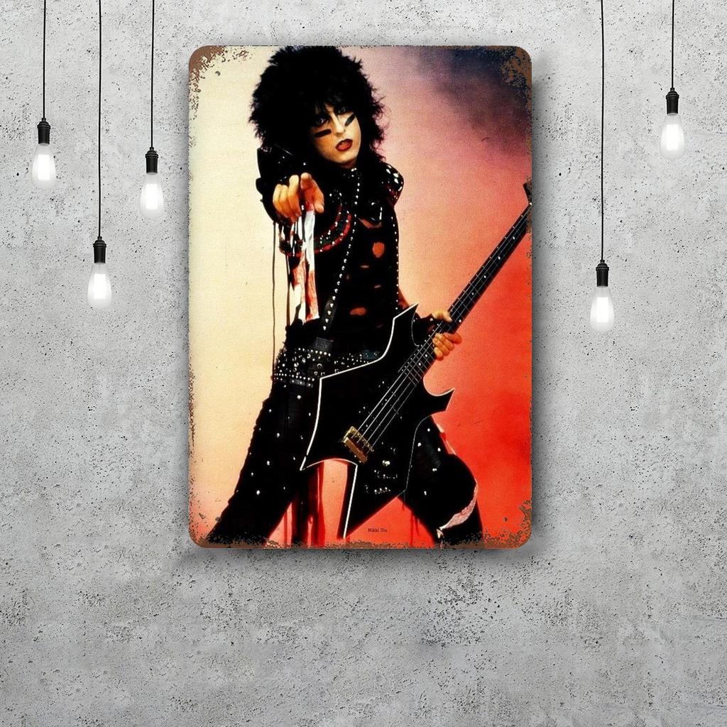 Nikki Sixx Vintage Tin Sign Home Decor Wall Decor Art Wall Mural Room Decoration Decor Retro Metal Sign Plate Bar Posters