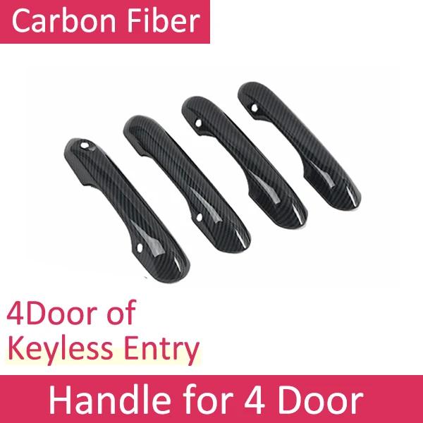 For Ford Explorer U625     Chrome Gloss Black Carbon Fiber Car Smart Door Handle Cover Trim External Stickers