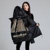 Black and gold cotton-padded clothes, hooded thickened cotton-padded clothes, men's and women's coats, large size loose and thick cotton-padded jacket