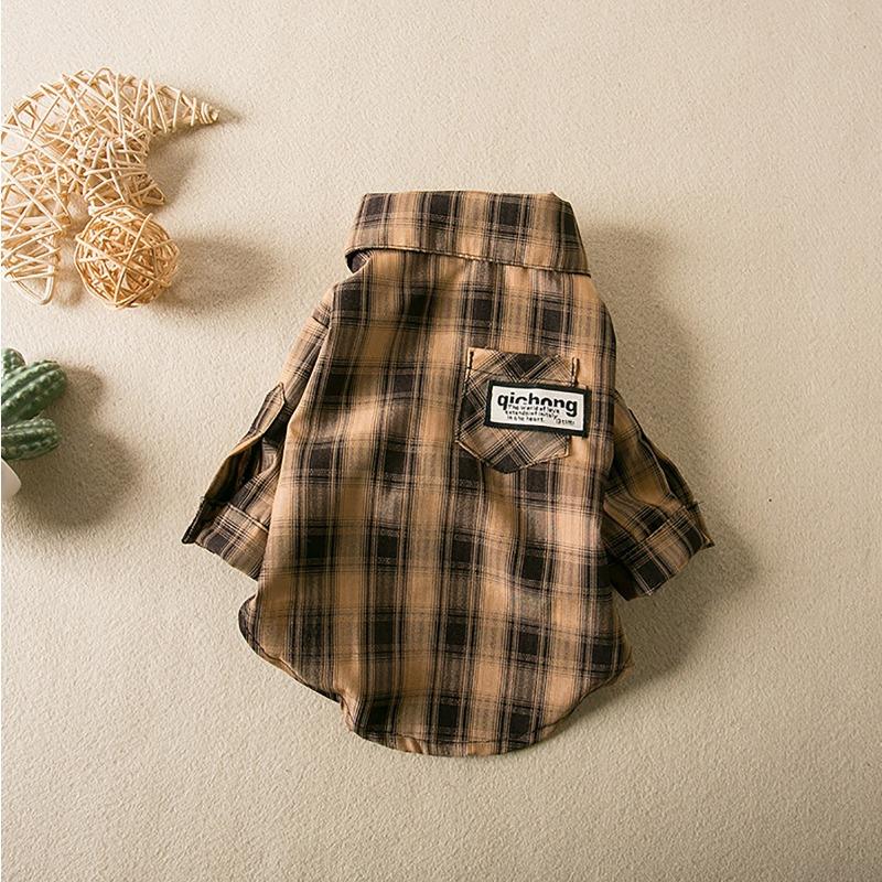 Pet Shirt Spring and Summer Thin Dog Shirt Plaid Breathable Sunscreen Small and Medium Dogs Puppy Two-legged Shirt Cat Clothes
