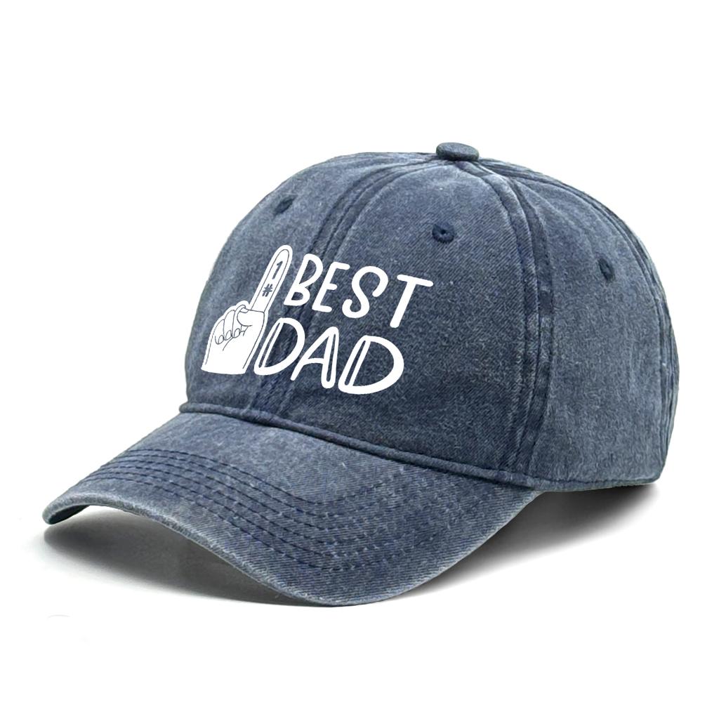 White Palm "1# BEST DAD" Printed Baseball Cap Adjustable Fashion Baseball Hat Solid Color All Season Sun Hat For Casual Wear