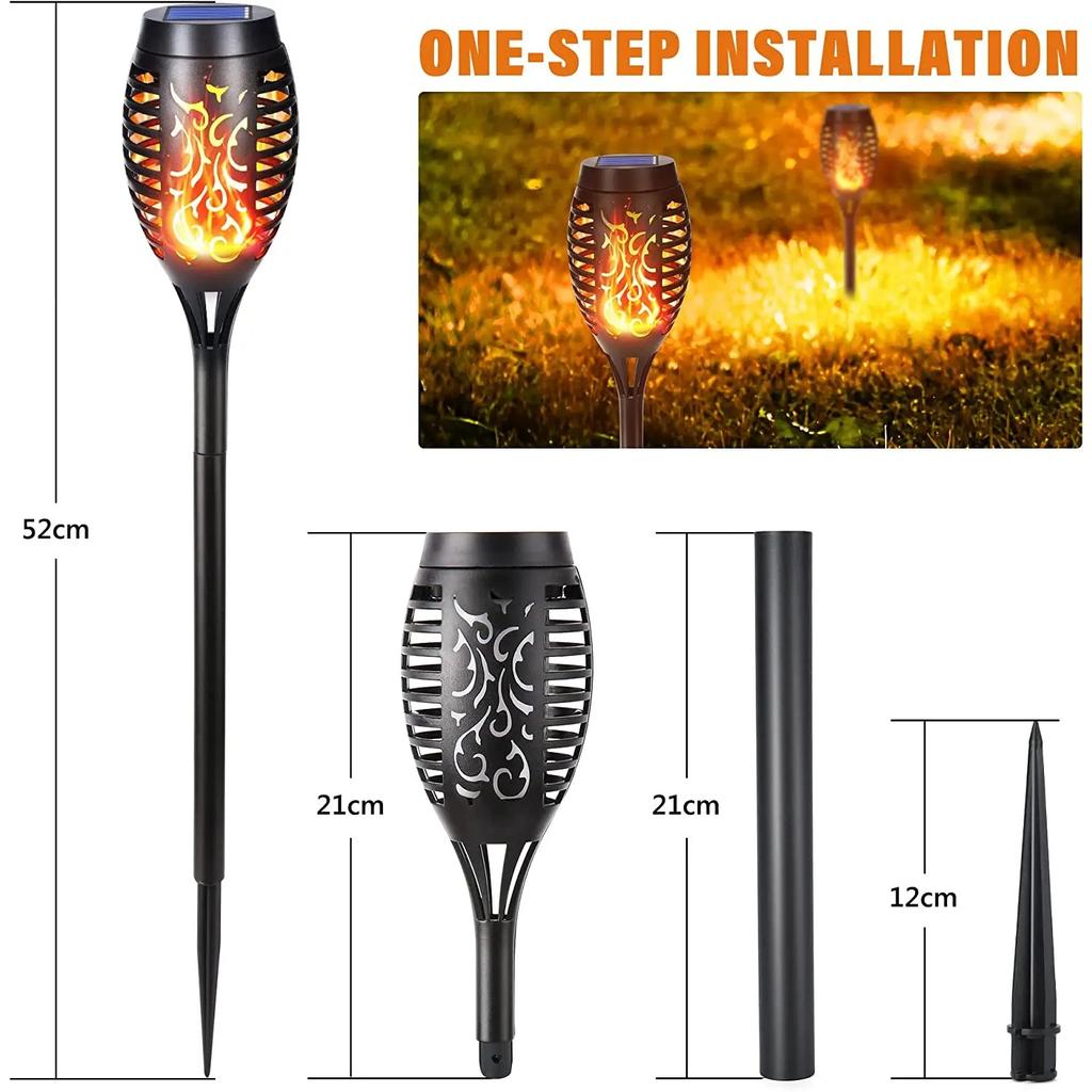 1/2/4/6/8/10Pcs Solar Flame Torch Lights Flickering Light Waterproof Garden Decoration Outdoor Lawn Path Yard Patio Floor Lamps